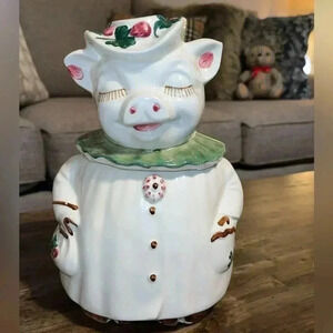 VTG Shawnee Pottery Winnie Clover Cookie Jar, Collectible, Rare, Ceramic Pig,HTF